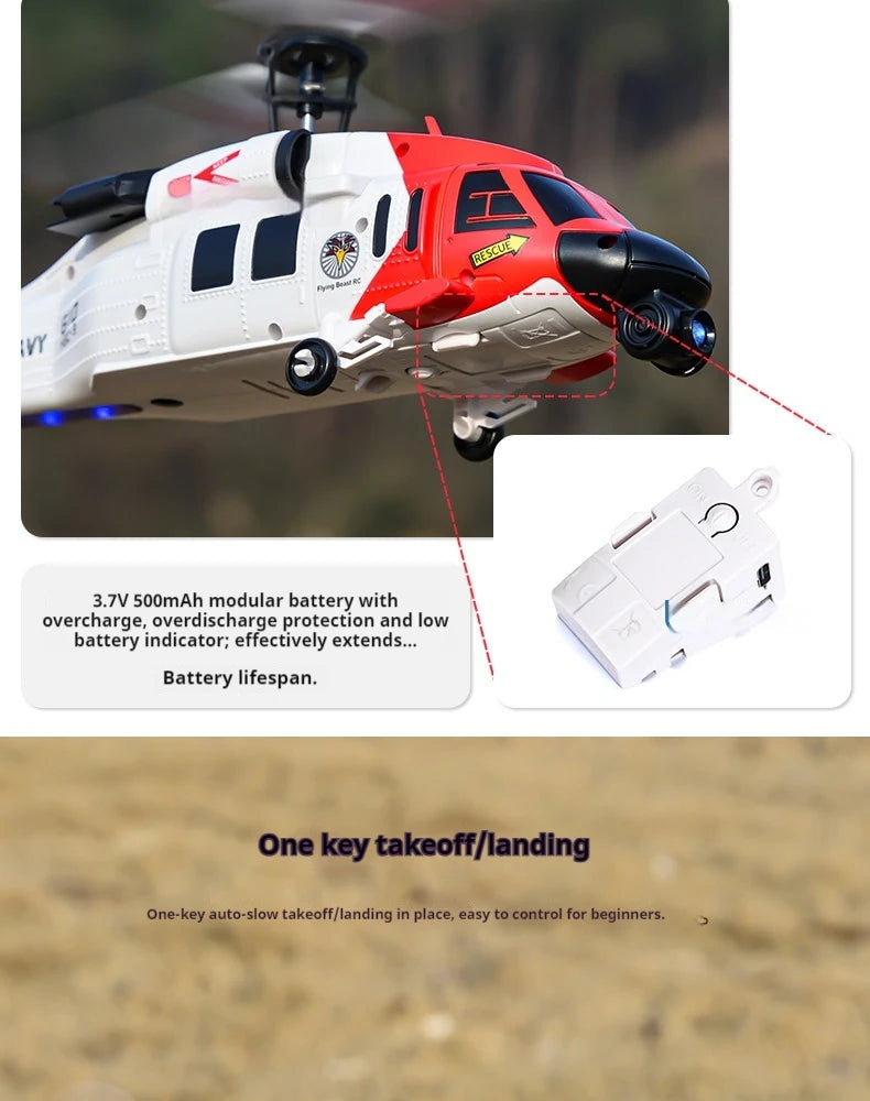 FB06 Black Hawk Remote Control Helicopter 4 Channel Optical Flow Positioning Simulation Model