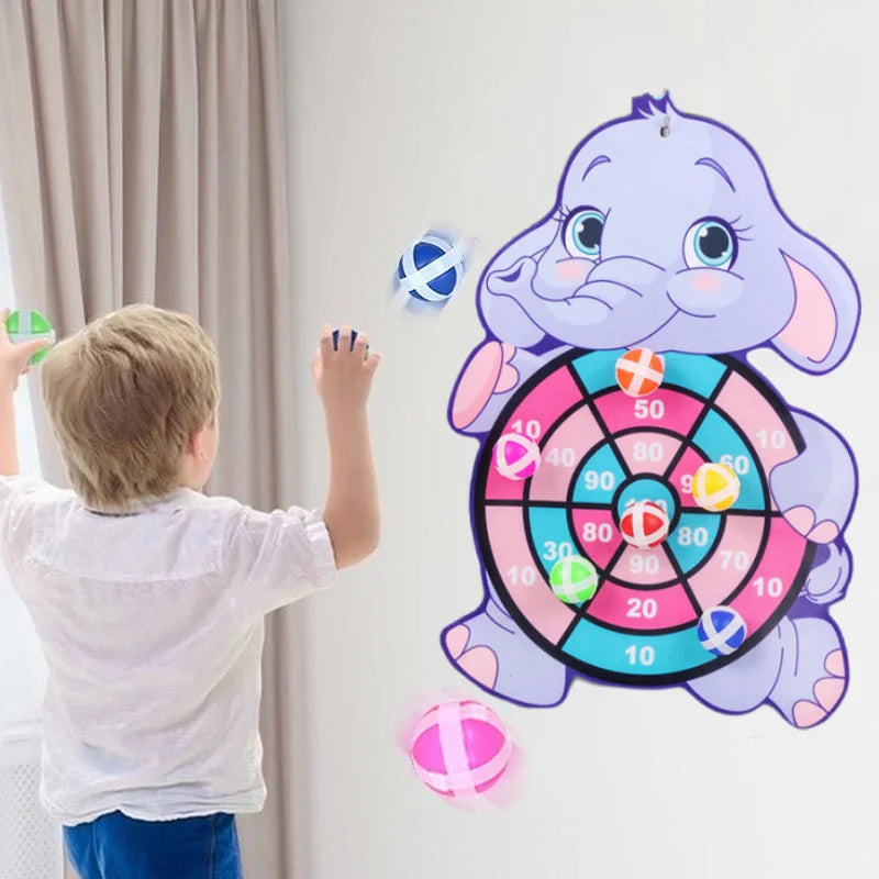 Sticky Ball Dart Target Board Cartoon Throw Ball Target Sticky Ball Board Interactive Educational Toy Christmas Gift