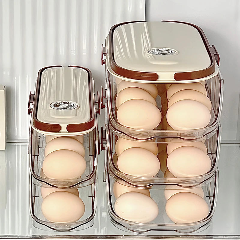 Automatic Rolling Egg Storage Box – 1-Piece Handheld Refrigerator Side Door Egg Rack