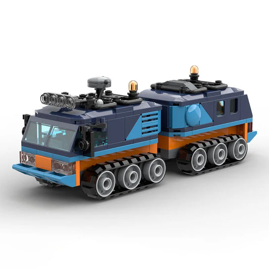 283PCS Arctic Blue Tracked Vehicle MOC Exquisite Engineering Model Education Building DIY Blocks Birthday Creative Toy