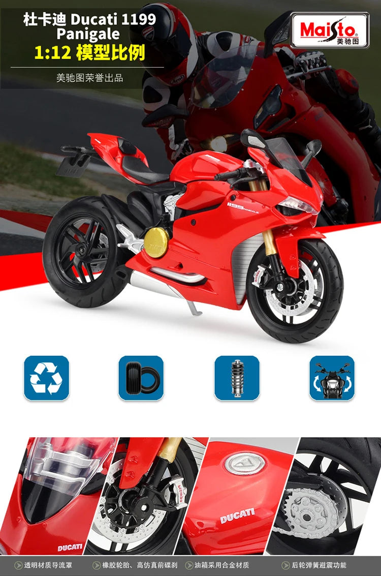 1 12 Scale Ducati 1199 Panigale Diecast Motorcycle Model