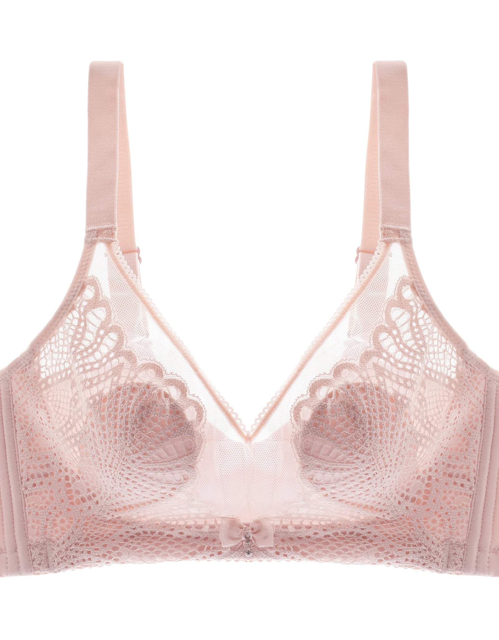 Women’s Lace Transparent Rabbit Ears Bra – Soft, Wire-Free Push-Up with Adjustable Straps