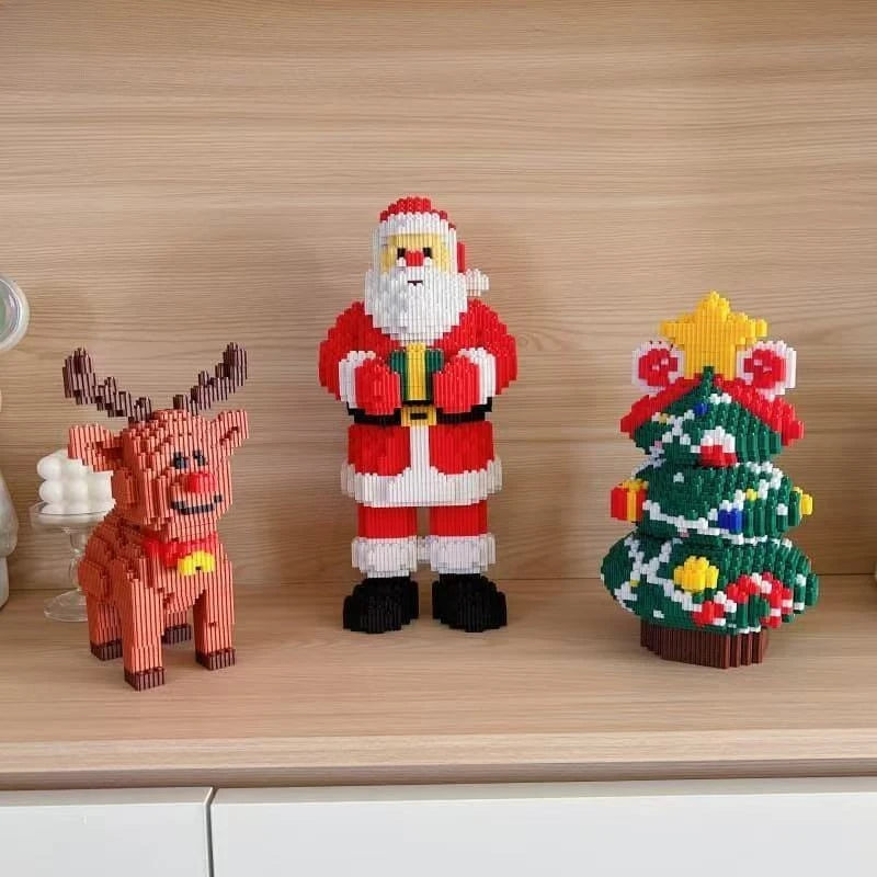 Santa Claus Elk Christmas Tree Building Blocks Toy Set Small Particle Bricks Building Blocks Toys Christmas Gift