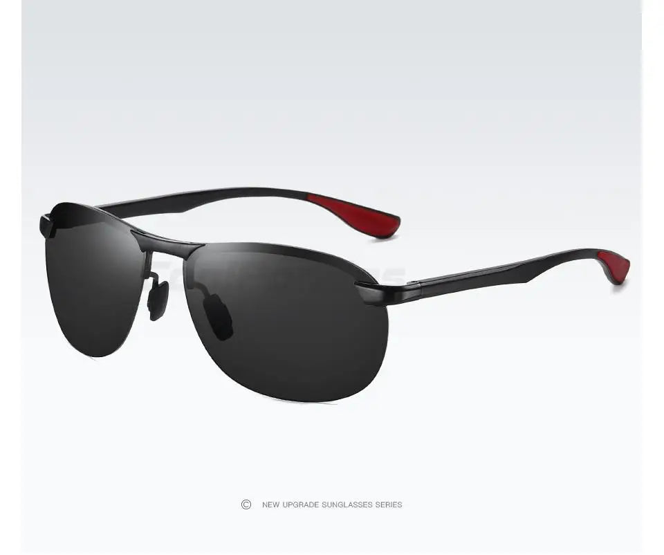 Rimless Photochromic Polarized UV400 Aluminum Driving Sunglasses for Men Women