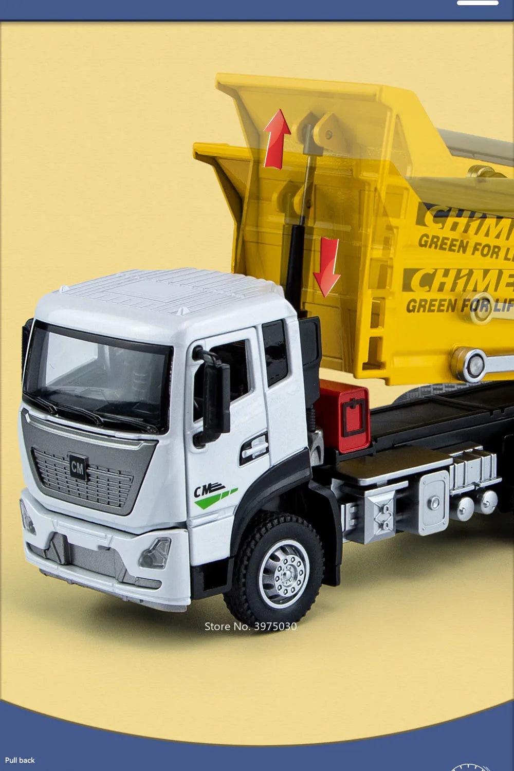 1/32 Dregs Transportation Vehicle Alloy Diecast Toy Model Cars Light Sound Muck Truck Doors Opened Engineering Vehicles