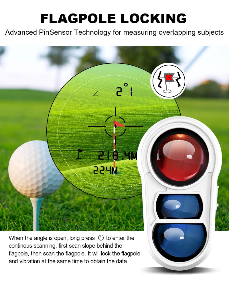 Golf Laser Rangefinder Distance Meter with Slope Compensation Monocular Telescope For Hunting Golf