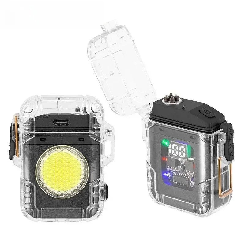 Anti-stress Windproof Waterproof Arc USB Fast Charging Lighter Endurance Outdoor Sports Exclusive LED Display Lighter