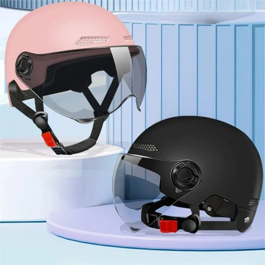 Bicycle Helmet Men's and Women's Adult Cartoon Bicycle Motorcycle Half Helmet with Goggles