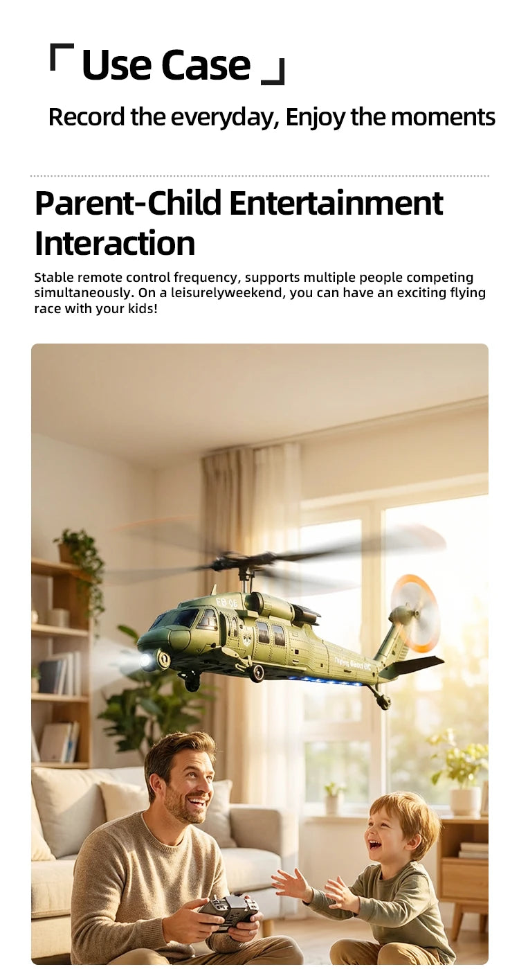 Remote Control Single Rotor Military Helicopter With Optical Flow Positioning
