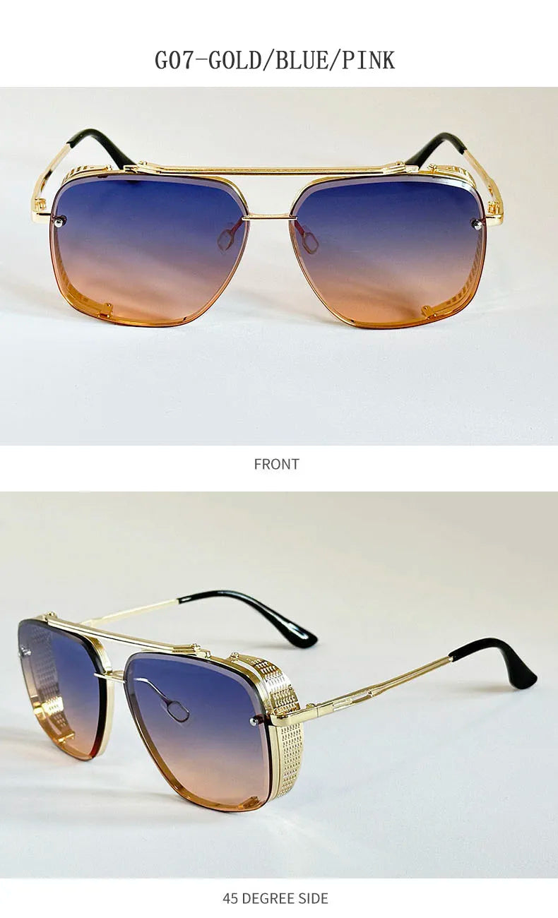 Steampunk Square Sunglasses With UV400 Protection