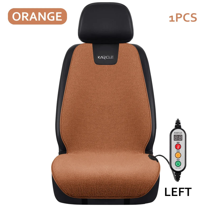Heated Car Seat Cover Fleece Graphene Fast Car Seat Heater 12/24V Warm Plush Seat Protector Car Heating Mat Winter Seat Cushion