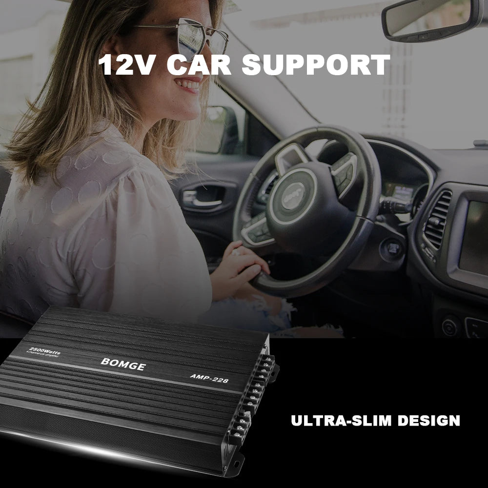4 Channel 12V Universal Car Audio Amplifier Board 2500W for Subwoofer and Speakers