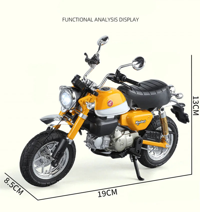Diecast Honda Monkey 125 Motorcycle Model 1 to 9 Scale