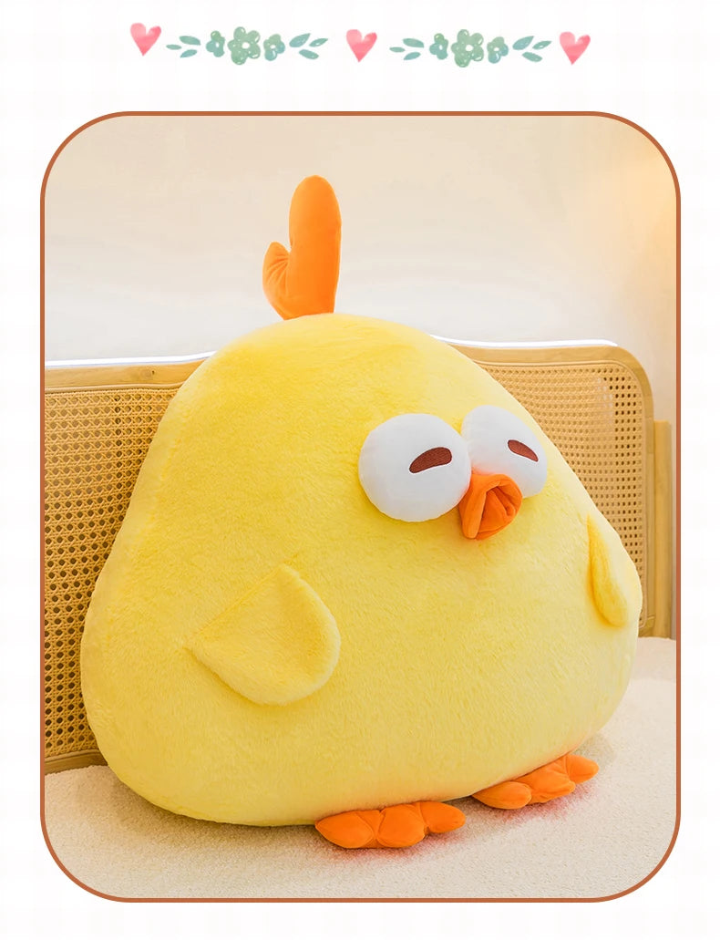 Cute Yellow Chicken Plush Toy Soft Cartoon Pillow
