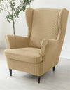 Polar Fleece Stretch Wing Chair Cover Elastic Single Wingback Chairs Covers with Seat Cushion Cover Relax Armchair Slipcovers