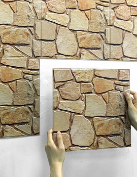 1/10pcs 3D Faux Stone Wall Panels Peel and Stick Wall Tiles Decorative 3D Wall Sticker Self-adhesive Wall Tile Sticker