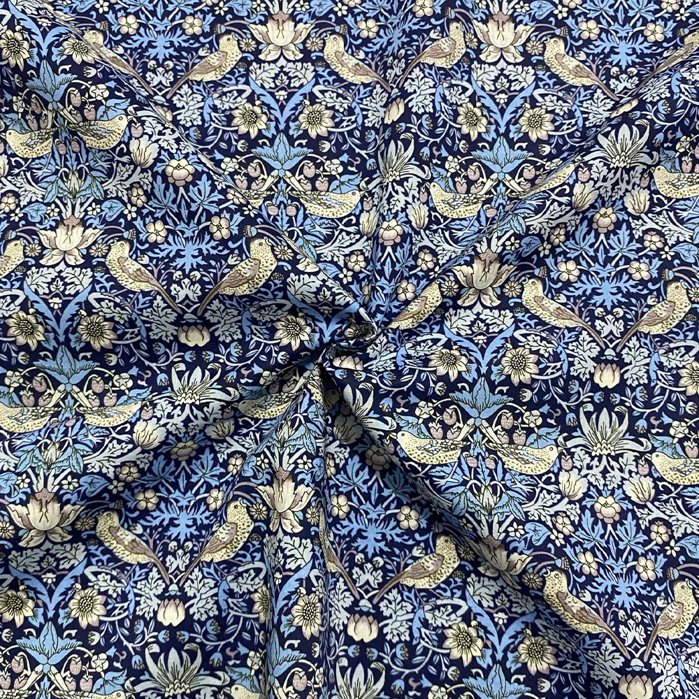 William Morris 80S Liberty Strawberry thief 100%Cotton tana lawn Poplin Fabric Digital Printing Diy Handmade Dresses Shirt Cloth