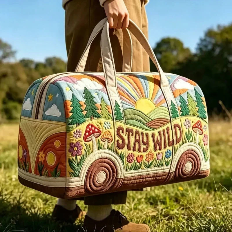 Handle Strap Quilted Travel Duffle Bag Large Capacity Weekender Tote