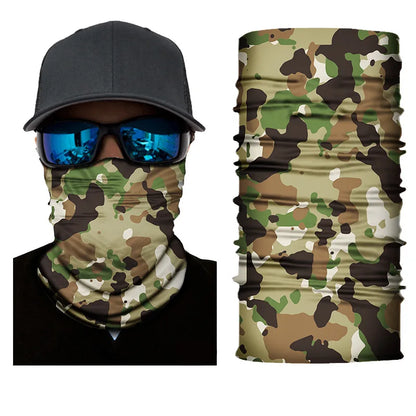 Camouflage Mountaineering Neck Scarves Outdoor Riding Windproof Mask Summer Sun Protection Headscarf