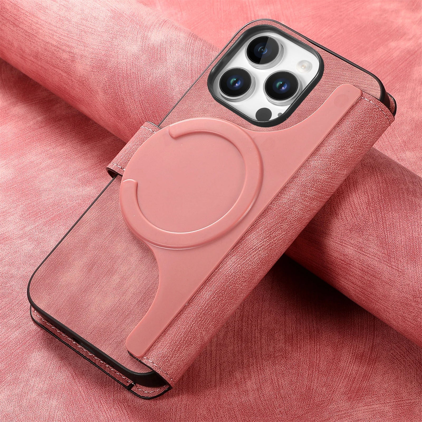 Flip Leather Wallet Case for iPhone 16 15 Pro Max 14 Plus 16E Magsafe  Detachable Card Slot Holder Cover