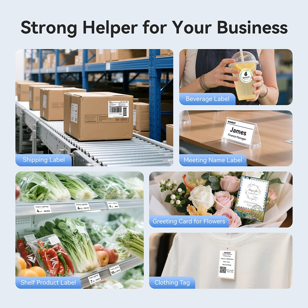 B4 Thermal Label Printer, Wireless Bluetooth Label Maker 20–110mm, Portable Barcode & Shipping Label Printer for Business & Office