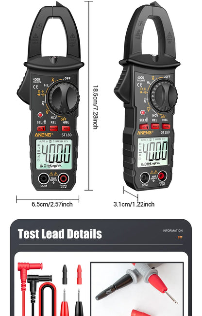 Smart Clamp Multimeter 600V Meter AC/DC Voltage Tester Ammeter Pliers Test Voltmeter Capacitance Ohm Current Tools