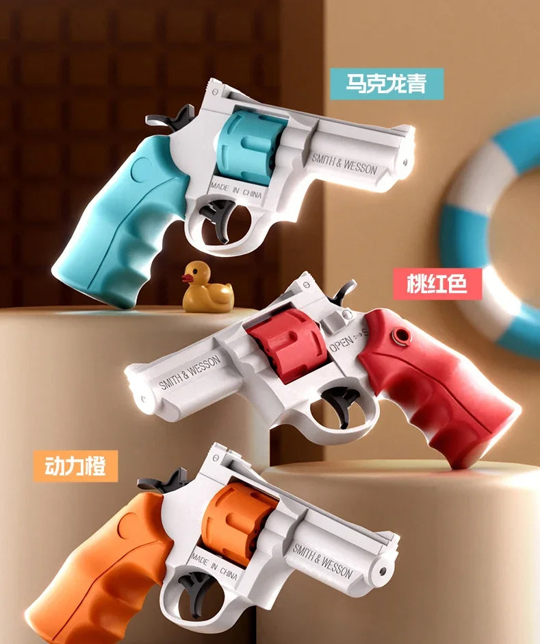 Mechanical Continuous Firing Water Gun Manual Small ZP5 Revolver Pistol Summer Outdoor Beach Poor Toy Mini Water Gun