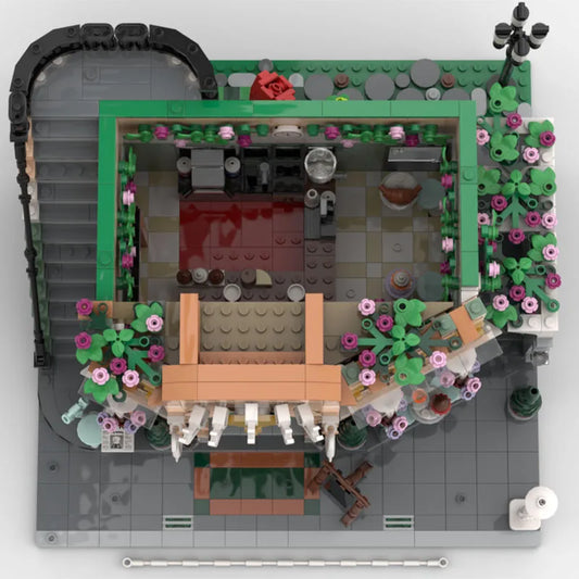 1802PCS City Street View Cafe Fleur Building Detailed Moc Diy Education Building Blocks Birthday Toys Gift for Urban Builders