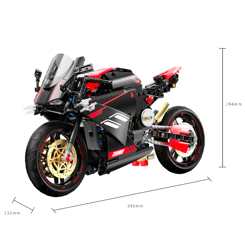 1:8 City Speed Racing Motorcycle Building Set DIY Bricks Model Kit for Adults STEM Buiding Blocks Toys Gifts 426pcs