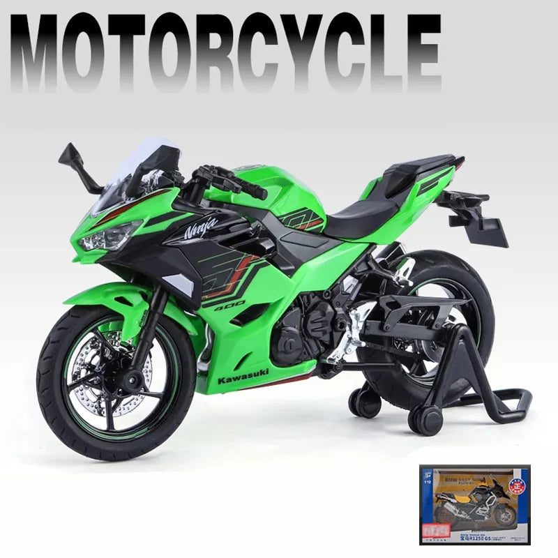 Diecast Kawasaki Ninja 400 Racing Motorcycle Model 1 to 12 Scale