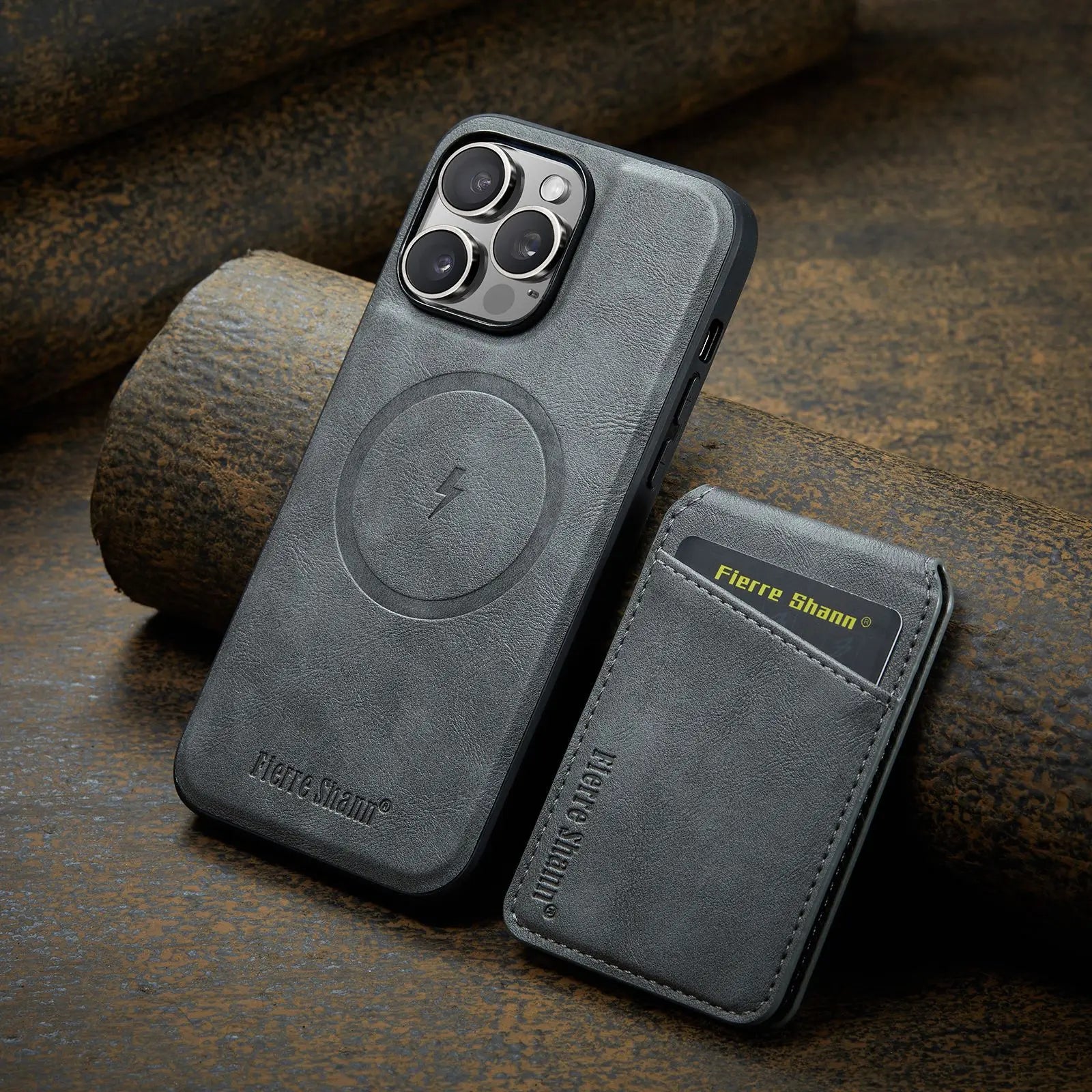 Leather for Magsafe Phone Case for iPhone 16 15 Pro Max 14 Plus Bracket Magnetic Back Cover with Card Holder