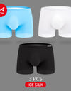 3-Pack Ultra-Thin 120S Ice Silk Men’s Breathable Boxer Shorts