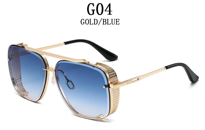 Vintage Steampunk Square Sunglasses With UV400 Protection