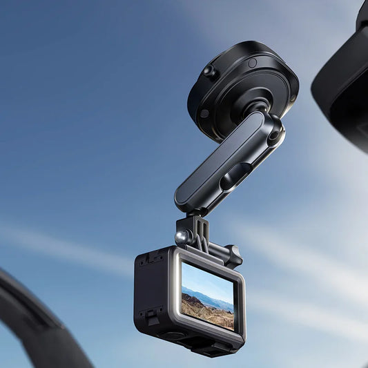 Electric Vacuum Suction Car Action Camera Mount Aluminum Alloy 360 Degree Adjustable Camera Holder for Dashboard and Outdoor Recording