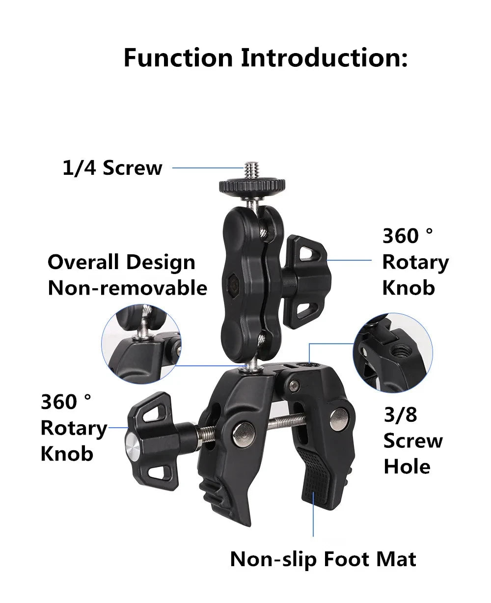Action Camera Bicycle Motorcycle Handlebar Mount Selfie Stick Bracket