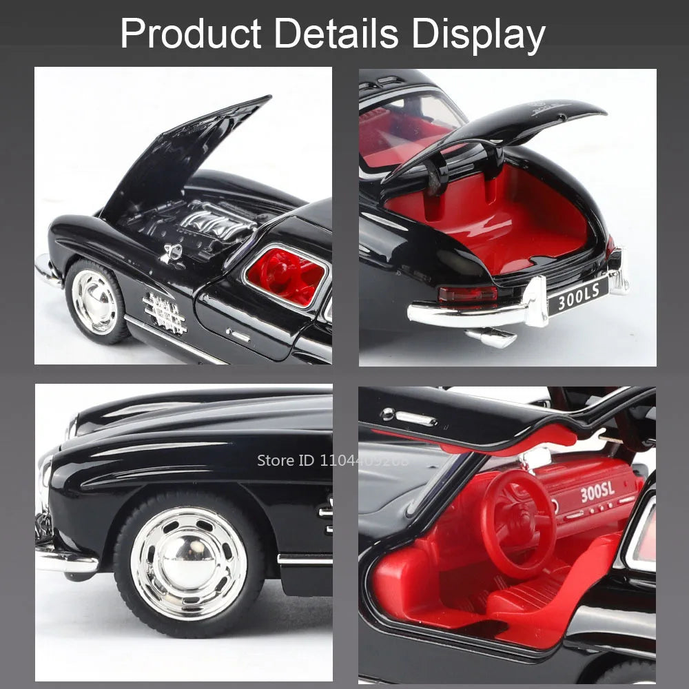 1:32 Scale 300SL GT63 V8 Sports Car Model Toy Metal Die-cast Sound Light Pull Back Vehicles Models Boys Hobby Ornaments Gifts