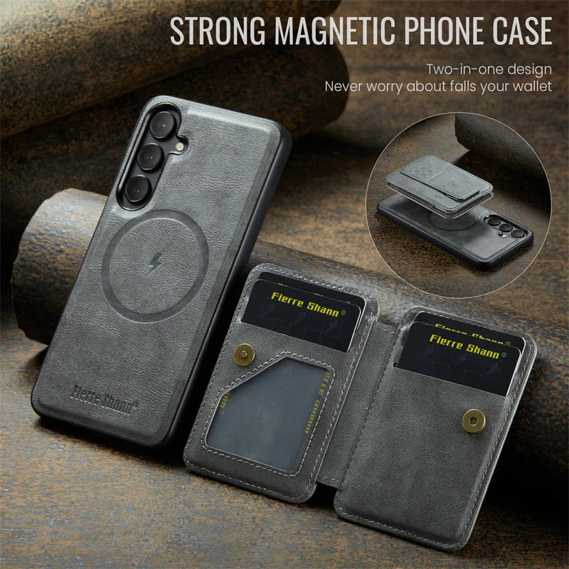 2 in 1Detachable Blocking Wrist strap Card Slot Wallet Case For Samsung Galaxy S 24 25 22 23 Ultra FE Plus  Phone Case