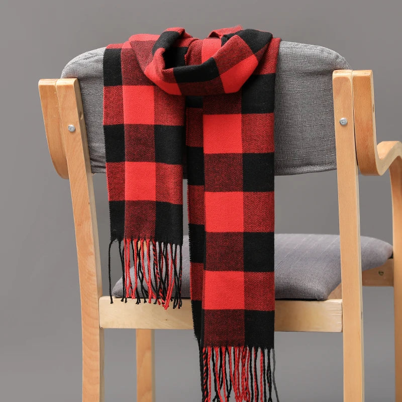 Classic lattice men soft shawl plaid scarves shawl wraps shawl neckerchief headband muffler