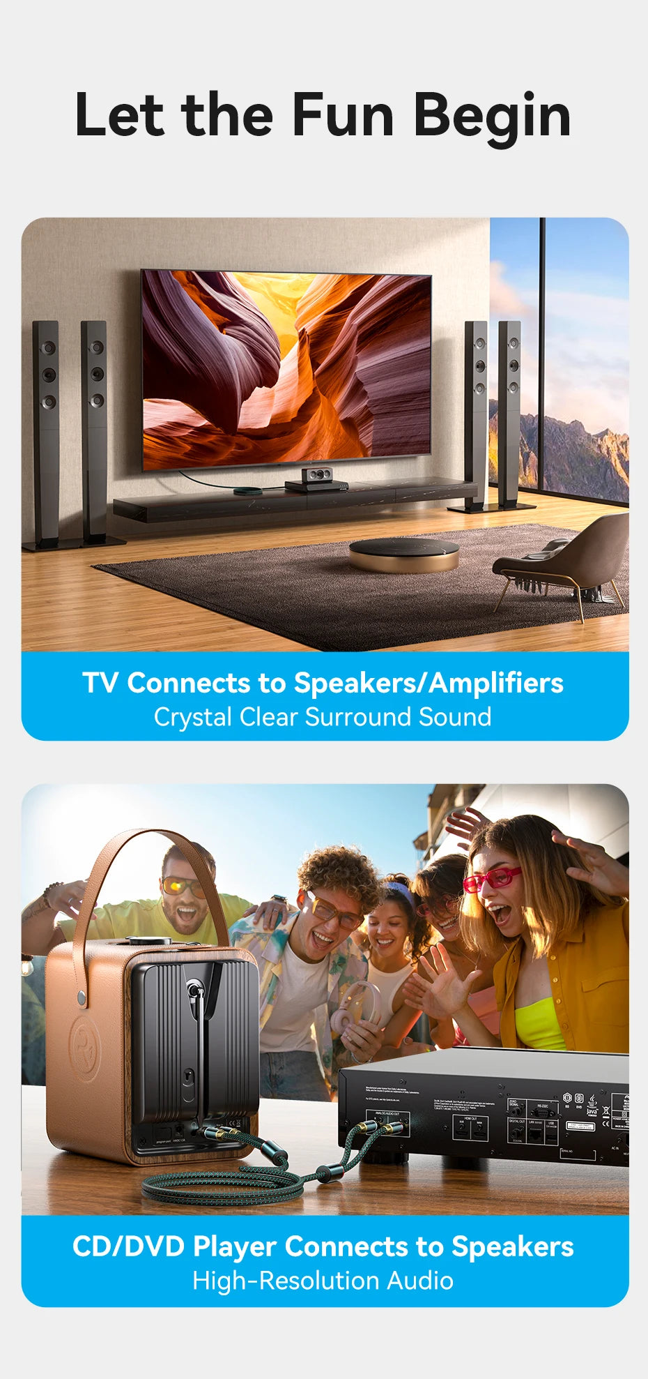 2RCA to 2RCA Audio Cable Hi-Fi Multi-layer Shield Cotton Braided RCA Cable For TV CD Player DVD Player Amplifier Speaker