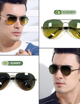 Polarized Pilot Sunglasses for Men and Women Driving Anti Glare Day and Night
