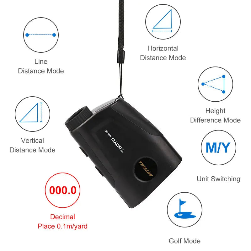 Rechargeable USB Type-C Laser Rangefinder for Golf & Hunting