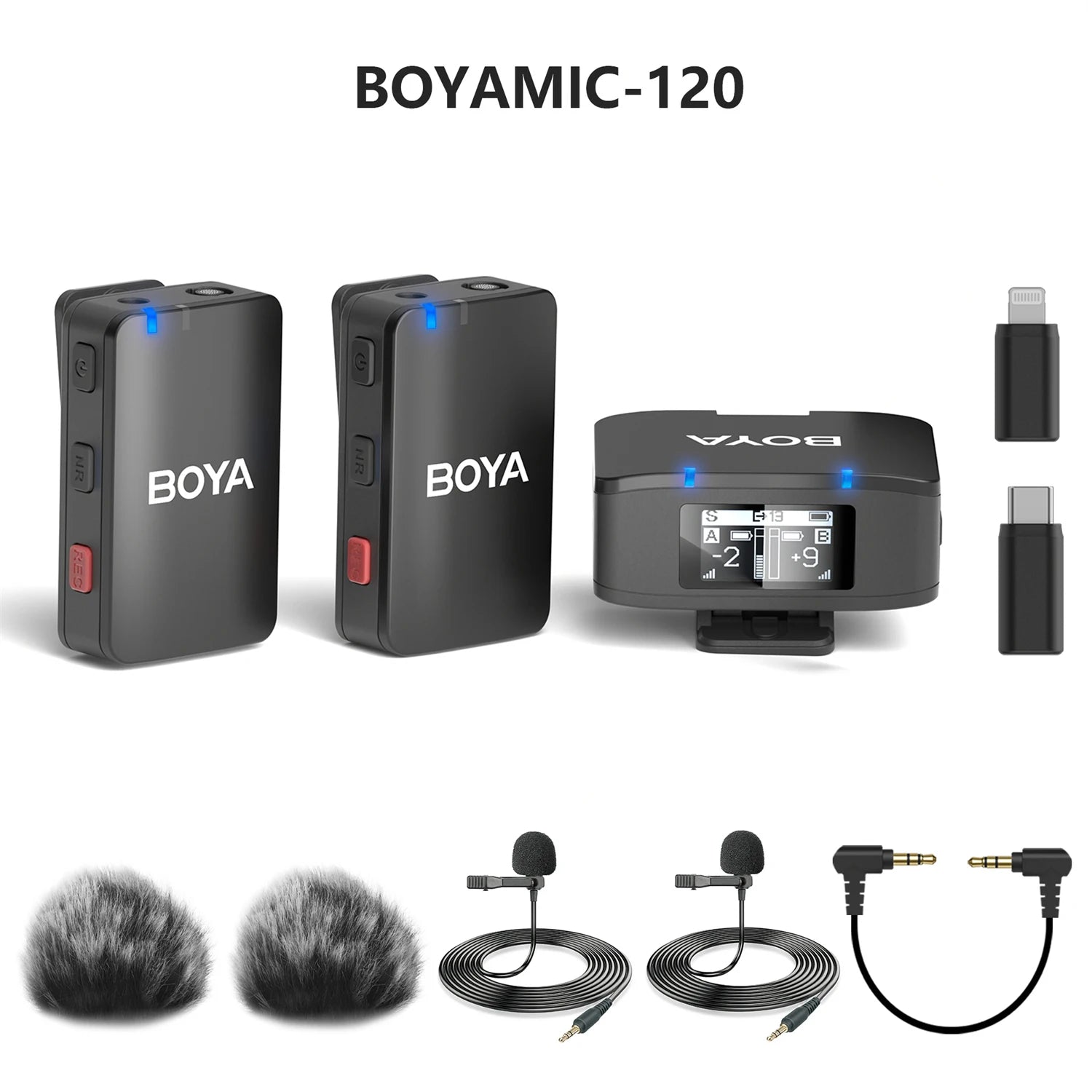 MIC-120 Wireless Lavalier Microphone with On-Board Recording for iPhone Android USB-C Devices Streaming Youtube Gaming