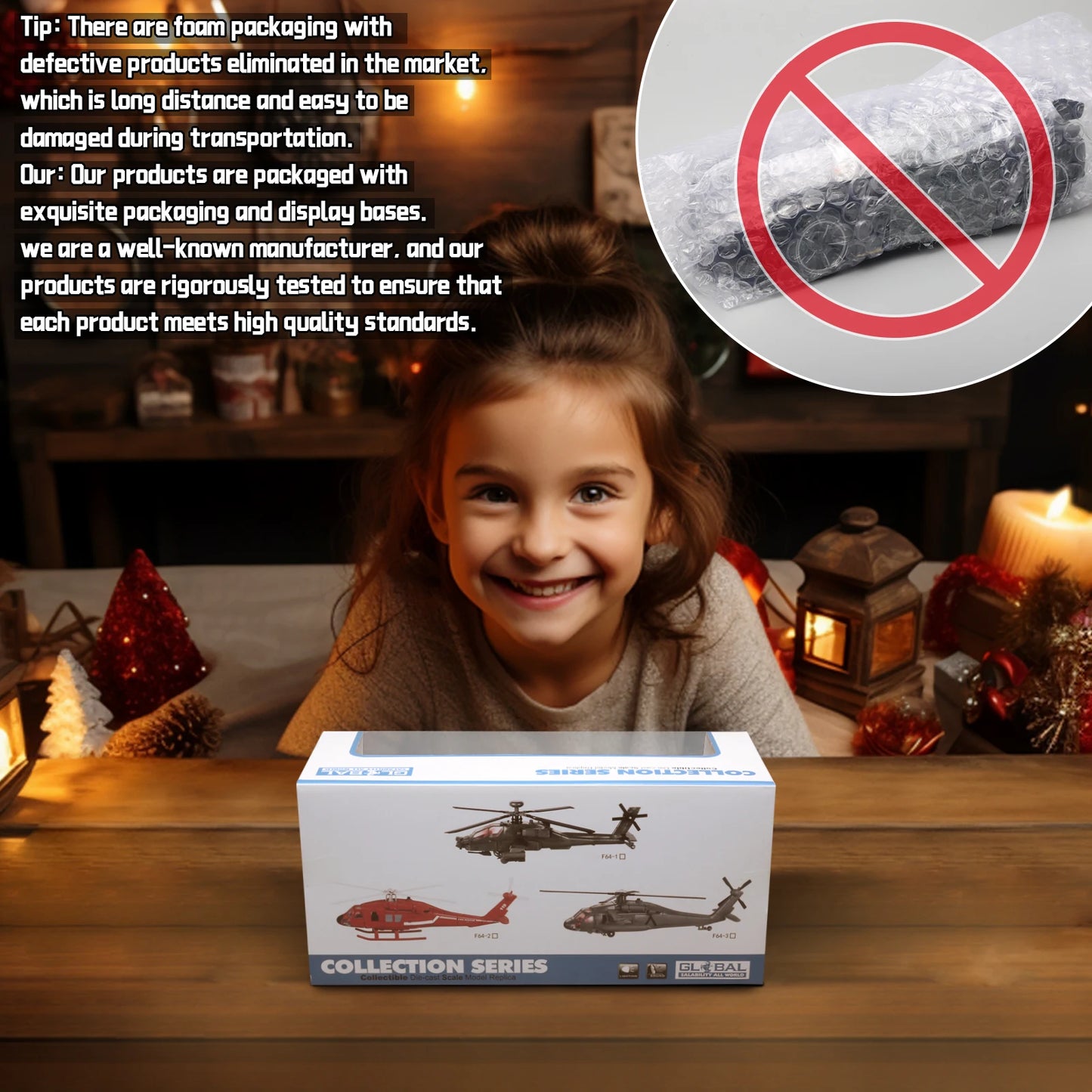 Black Hawk Helicopter Alloy Model with Sound & Light