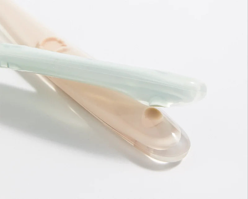 Soft Silicone  Spoon  Complementary Food Feeding Training Spoon for s Soft Tip Spoon 's Tableware