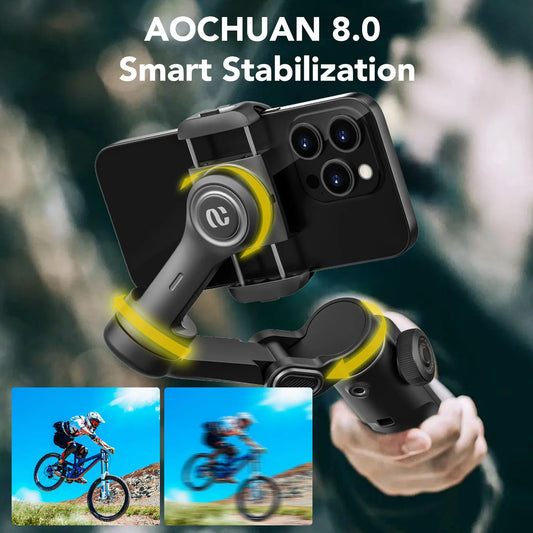 Smart X2 Black 3-Axis Handheld Gimbal Stabilizer With Extension Rod For iPhone And Android Smartphone Gimbal Stabilizer
