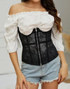 Women Lace Corset Belt Waist Corset Top Mesh Open Cup Lace Up Boned Bustier Underbust Corset Black Slimming Belt for Girl