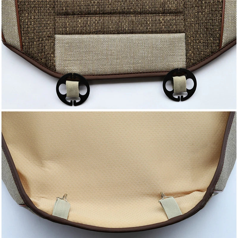 3D Linen Car Seat Covers Universal Leather Car Seat Cushion Full Surrounded Car Seat Pads Breathable Auto Chair Pads Protector