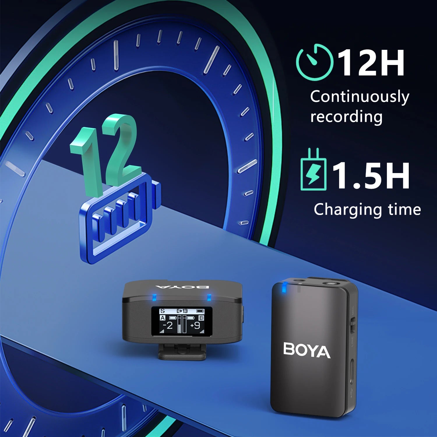 MIC-120 Wireless Lavalier Microphone with On-Board Recording for iPhone Android USB-C Devices Streaming Youtube Gaming