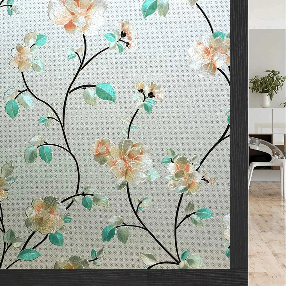 45/60/90Cm Rainbow Window Privacy Film 3D Decorative Vinyl Stained Glass Decals Static Cling Non-Adhesive Window Film Stickers