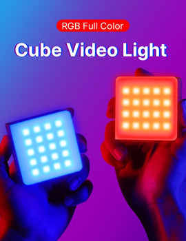 RGB PRO Video Light 2500K-9000K LED Camera Light 2500mAh Rechargeable Battery Honeycomb Diffuser for Vlog